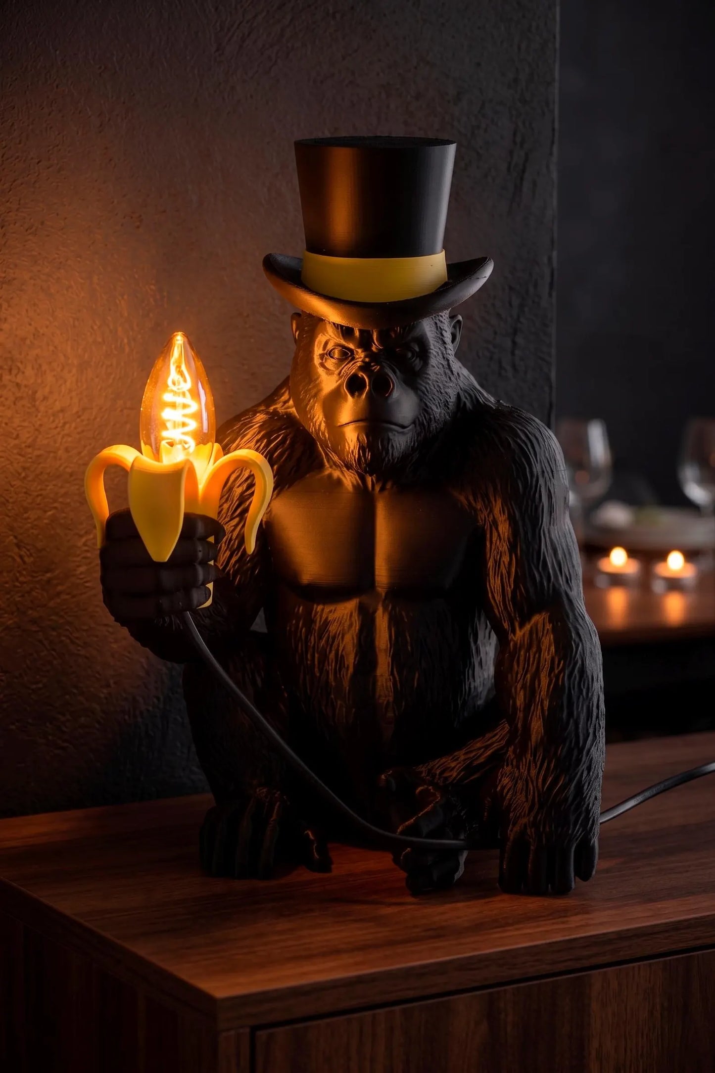 Gorilla Table Lamp – Banana Light Sculptural Desk Lamp