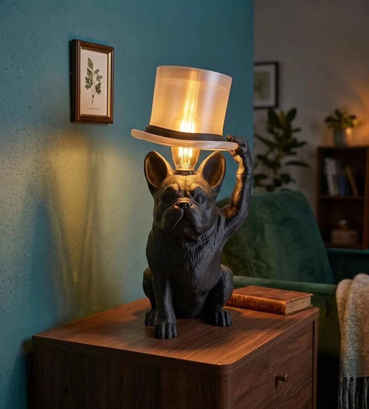 French Bulldog Table Lamp – Dog Lover Décor, Sculptural Accent Light