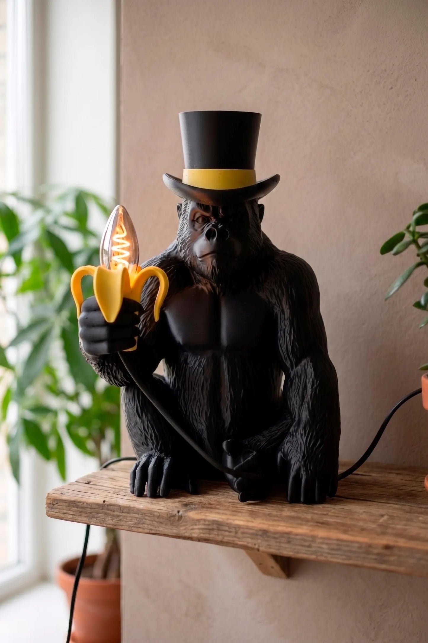 Gorilla Table Lamp – Banana Light Sculptural Desk Lamp