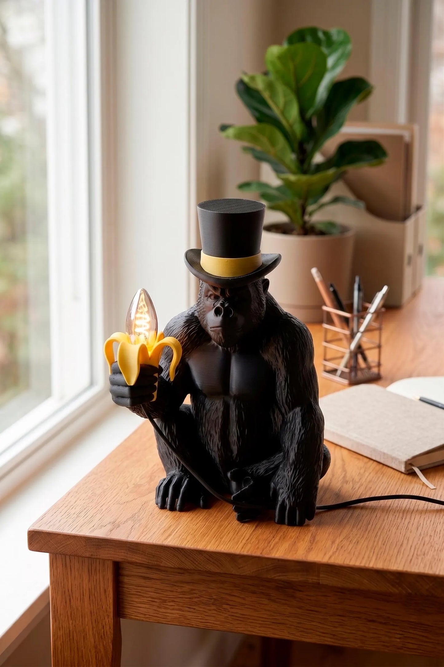 Gorilla Table Lamp – Banana Light Sculptural Desk Lamp