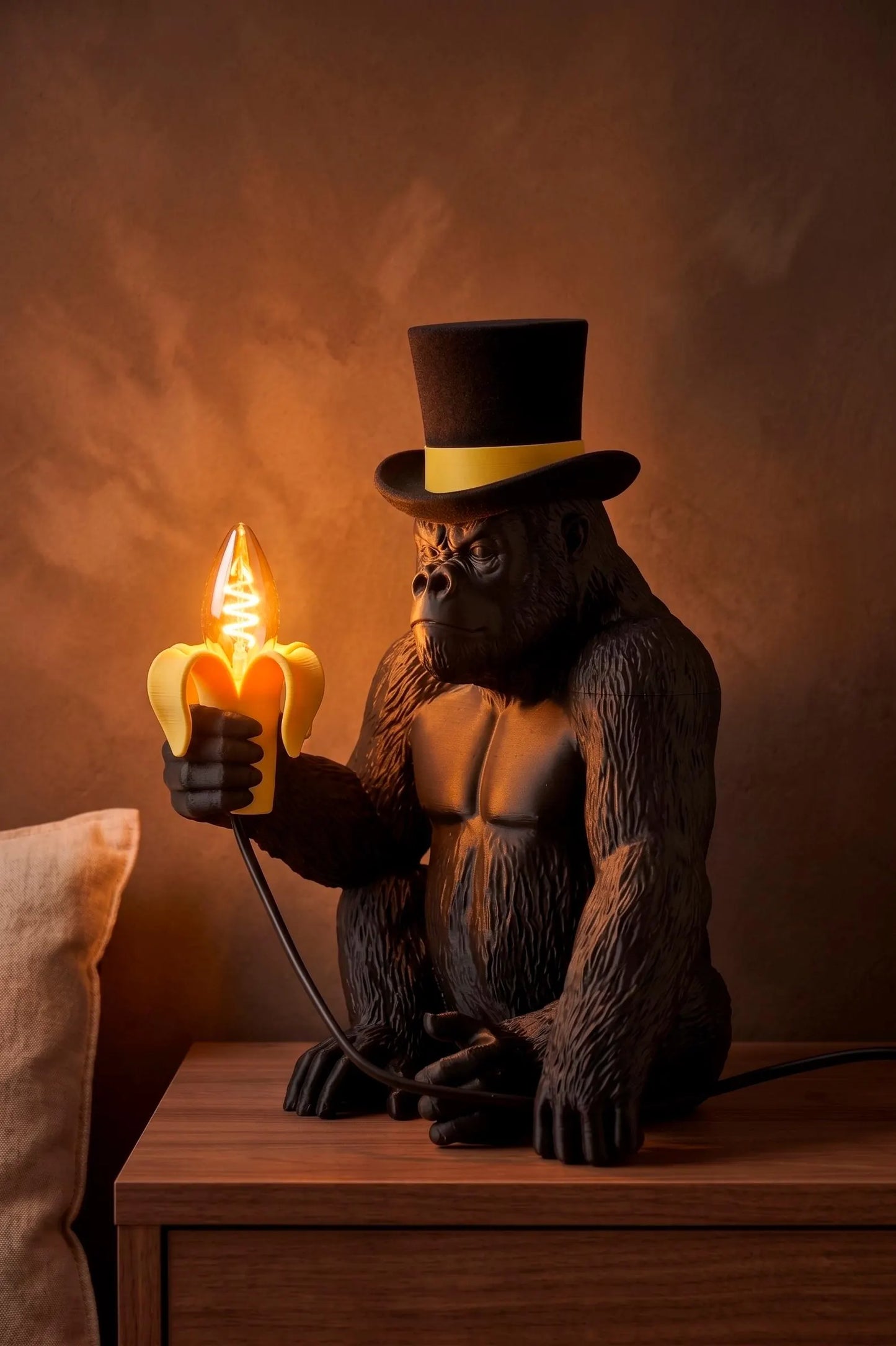Gorilla Table Lamp – Banana Light Sculptural Desk Lamp
