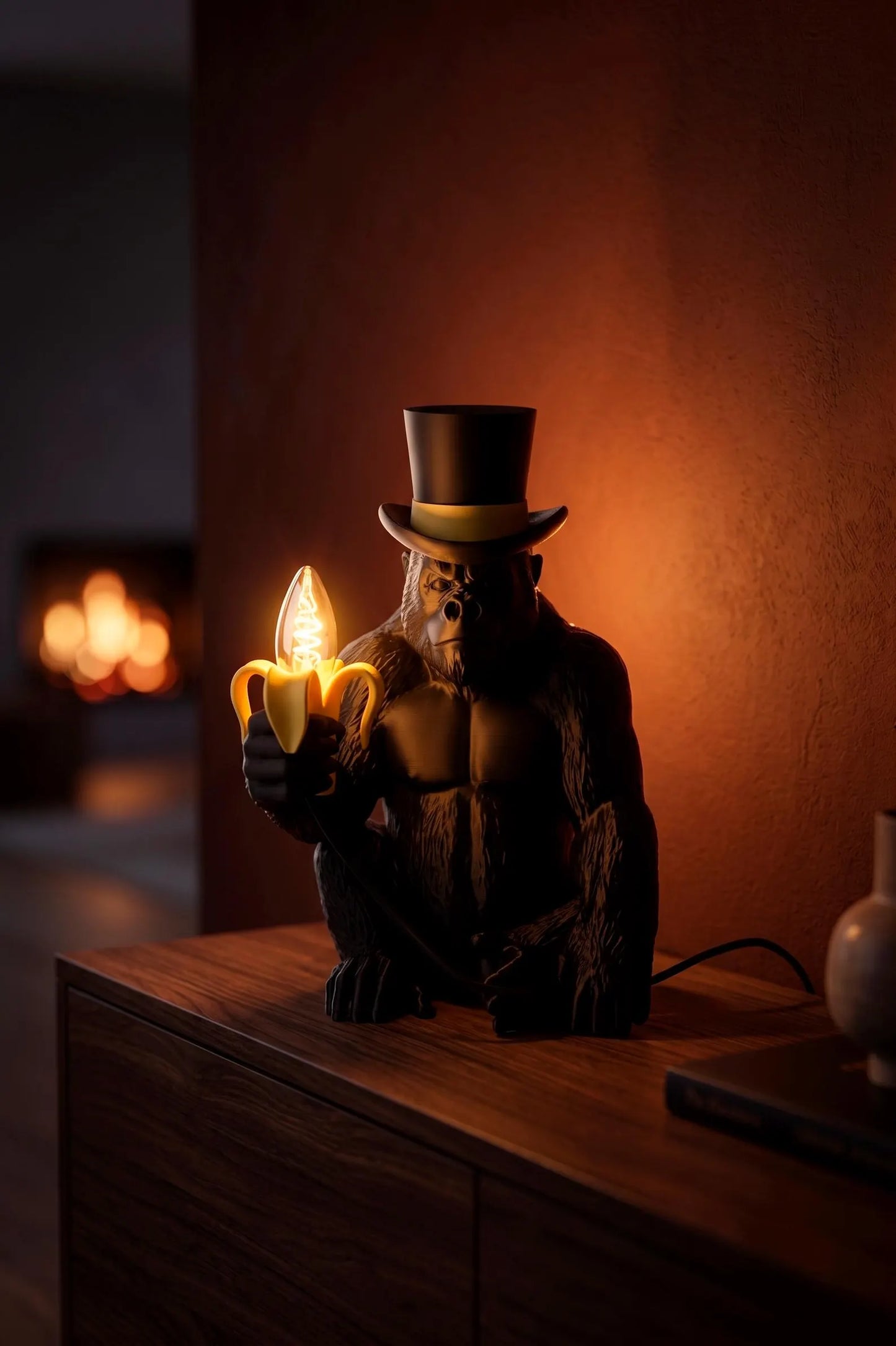 Gorilla Table Lamp – Banana Light Sculptural Desk Lamp