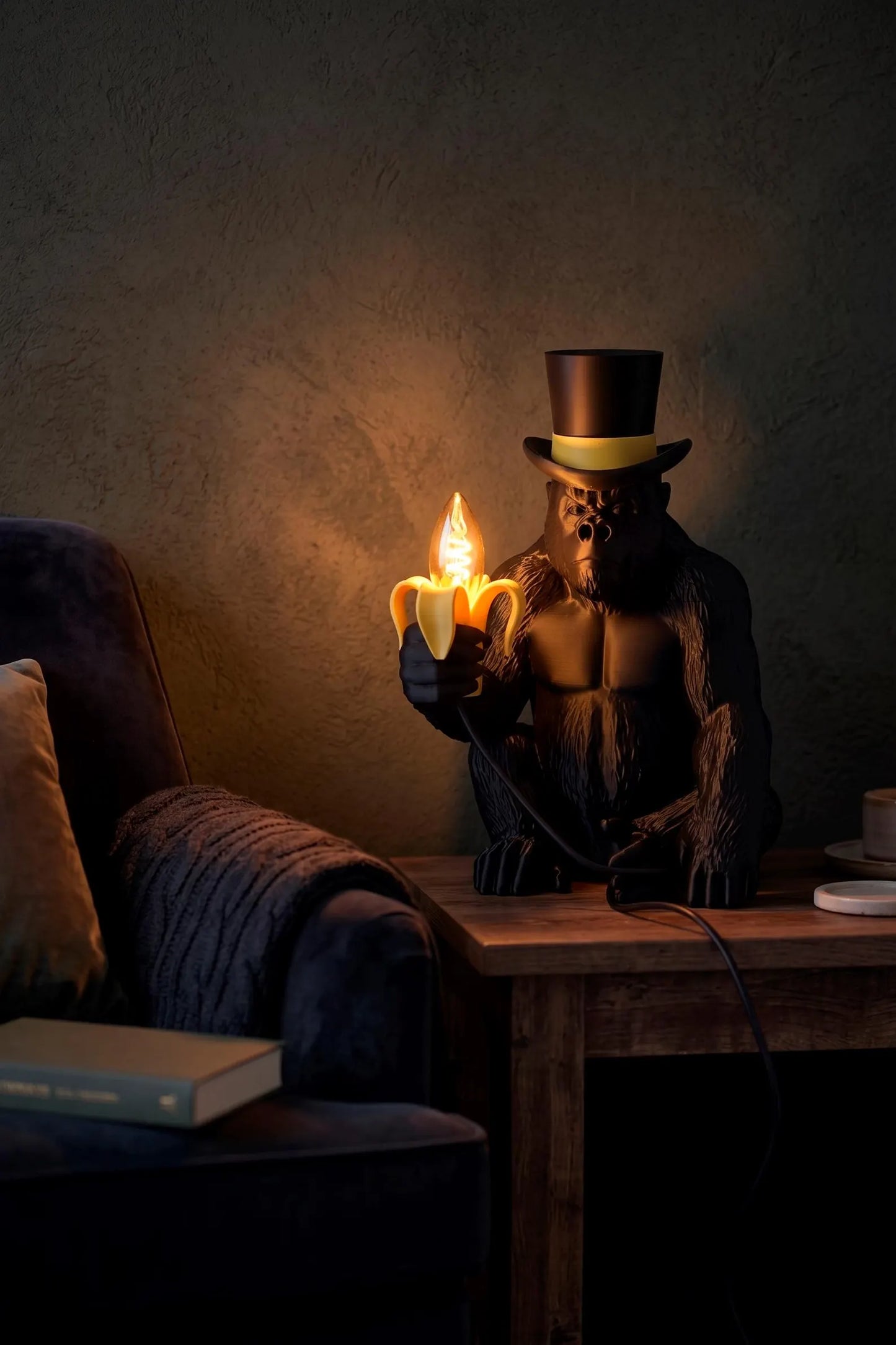 Gorilla Table Lamp – Banana Light Sculptural Desk Lamp