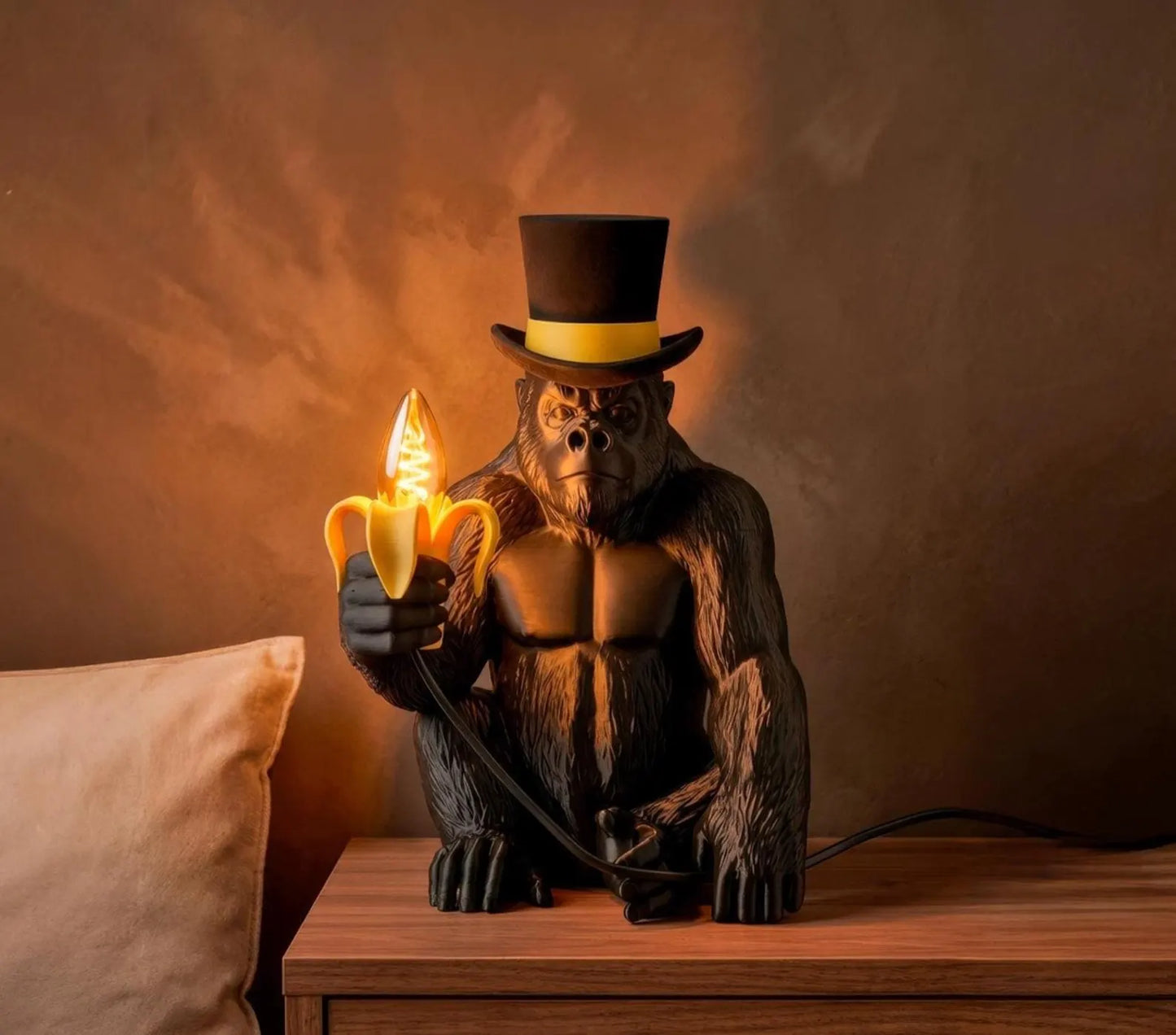 Gorilla Table Lamp – Banana Light Sculptural Desk Lamp