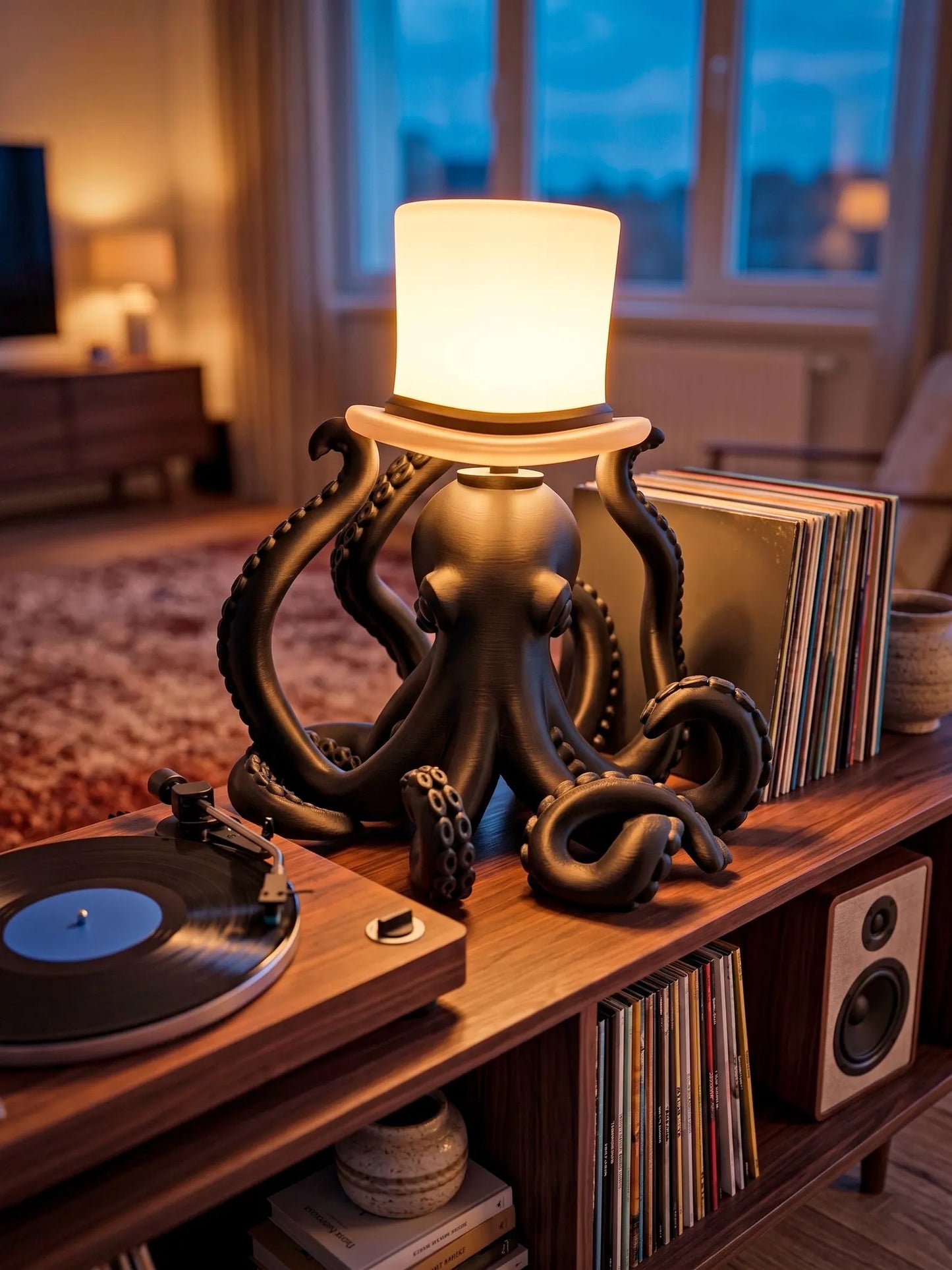 Octopus Table Lamp – Animal Desk Lamp, 3D Printed Sculptural Lighting