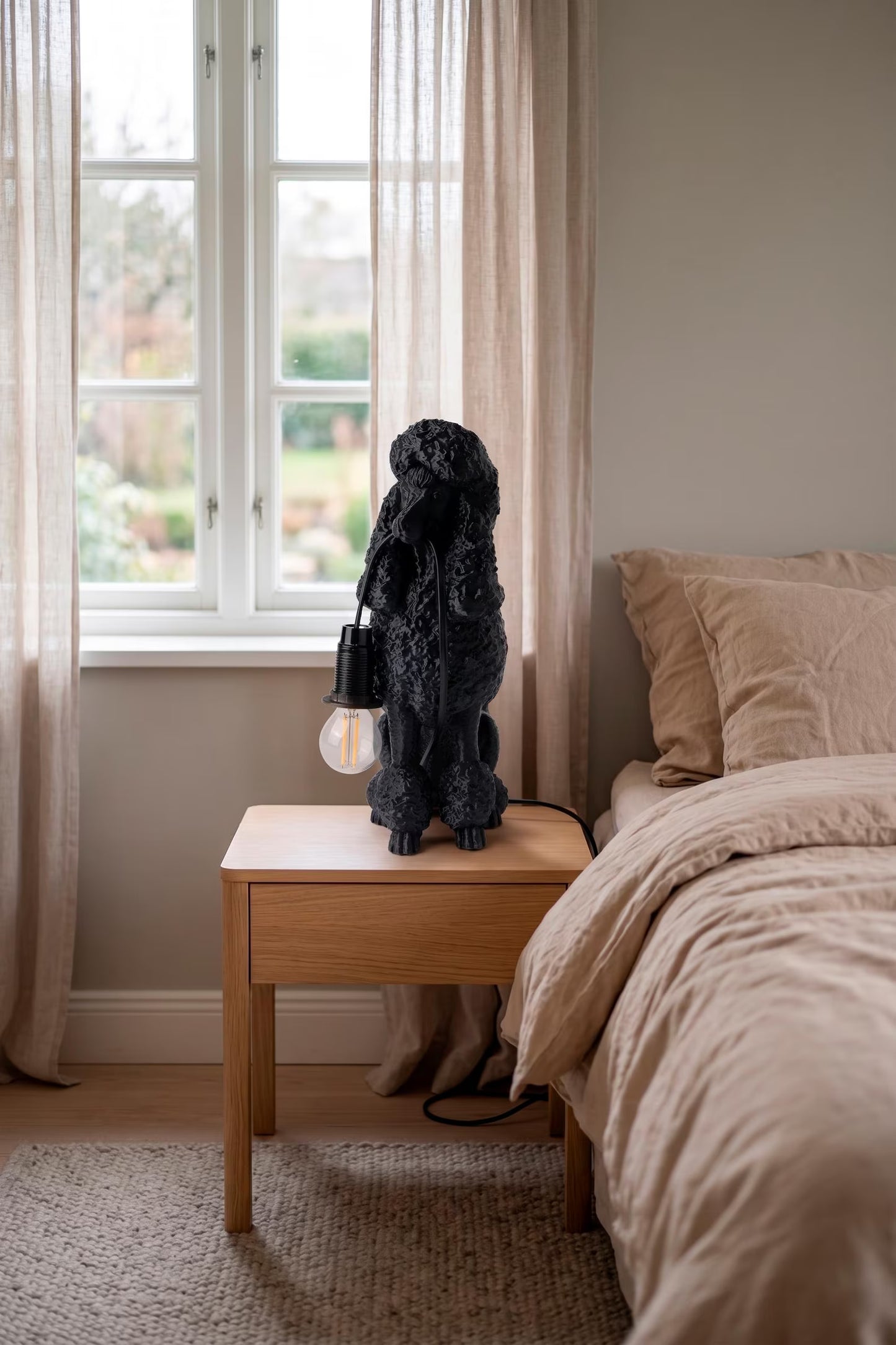 Poodle Table Lamp – Dog Lover Sculptural Desk Light