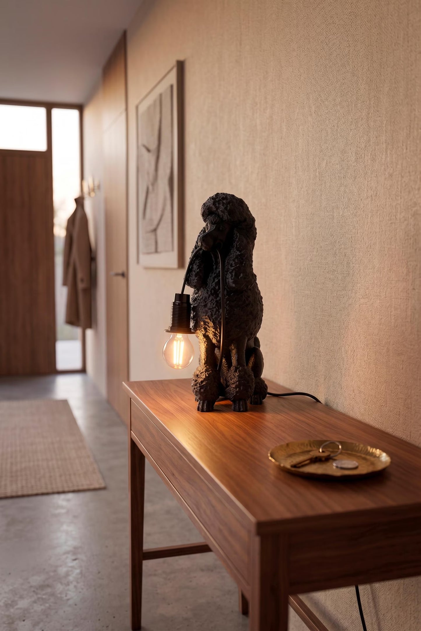 Poodle Table Lamp – Dog Lover Sculptural Desk Light