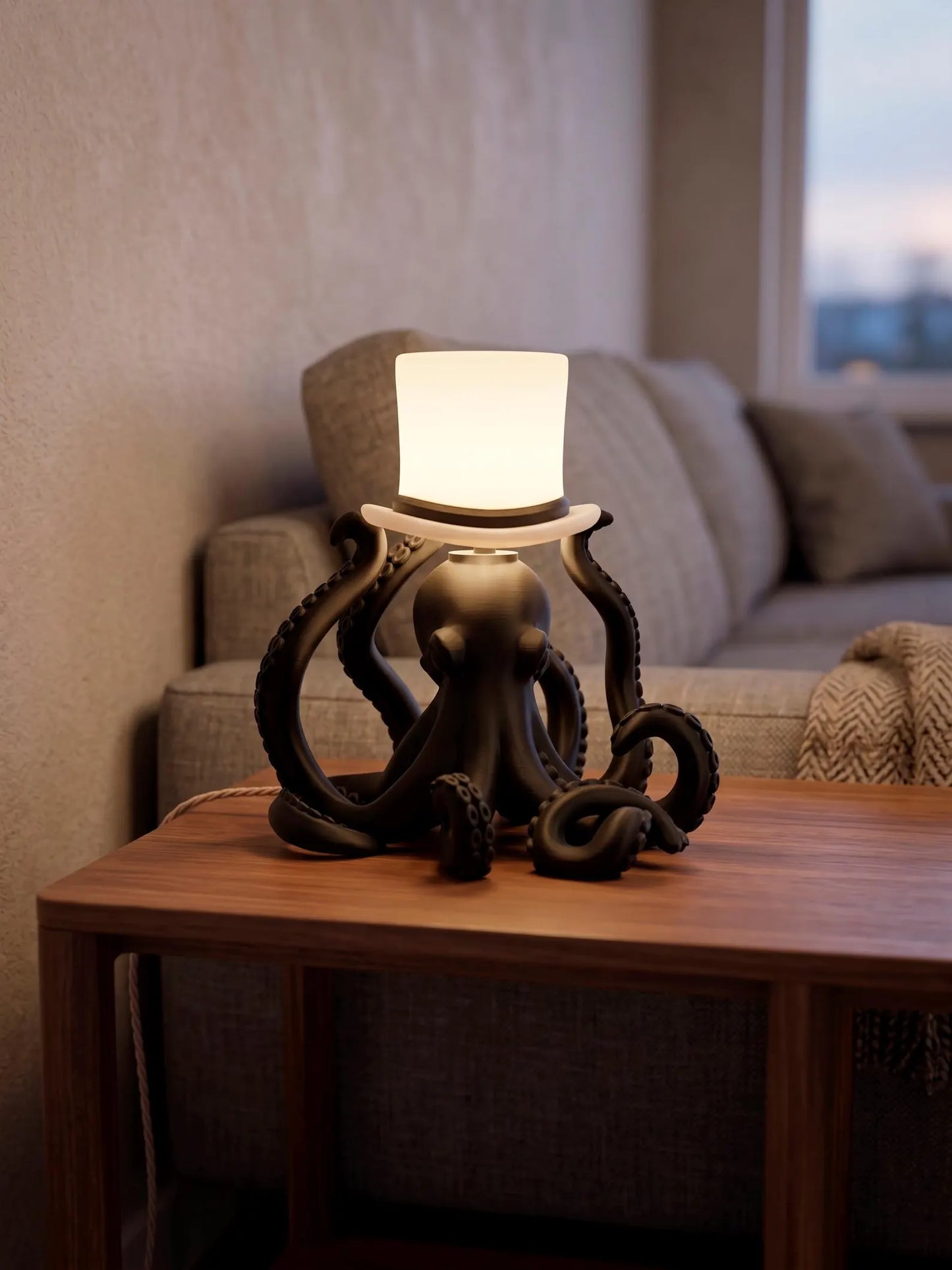 Octopus Table Lamp – Animal Desk Lamp, 3D Printed Sculptural Lighting