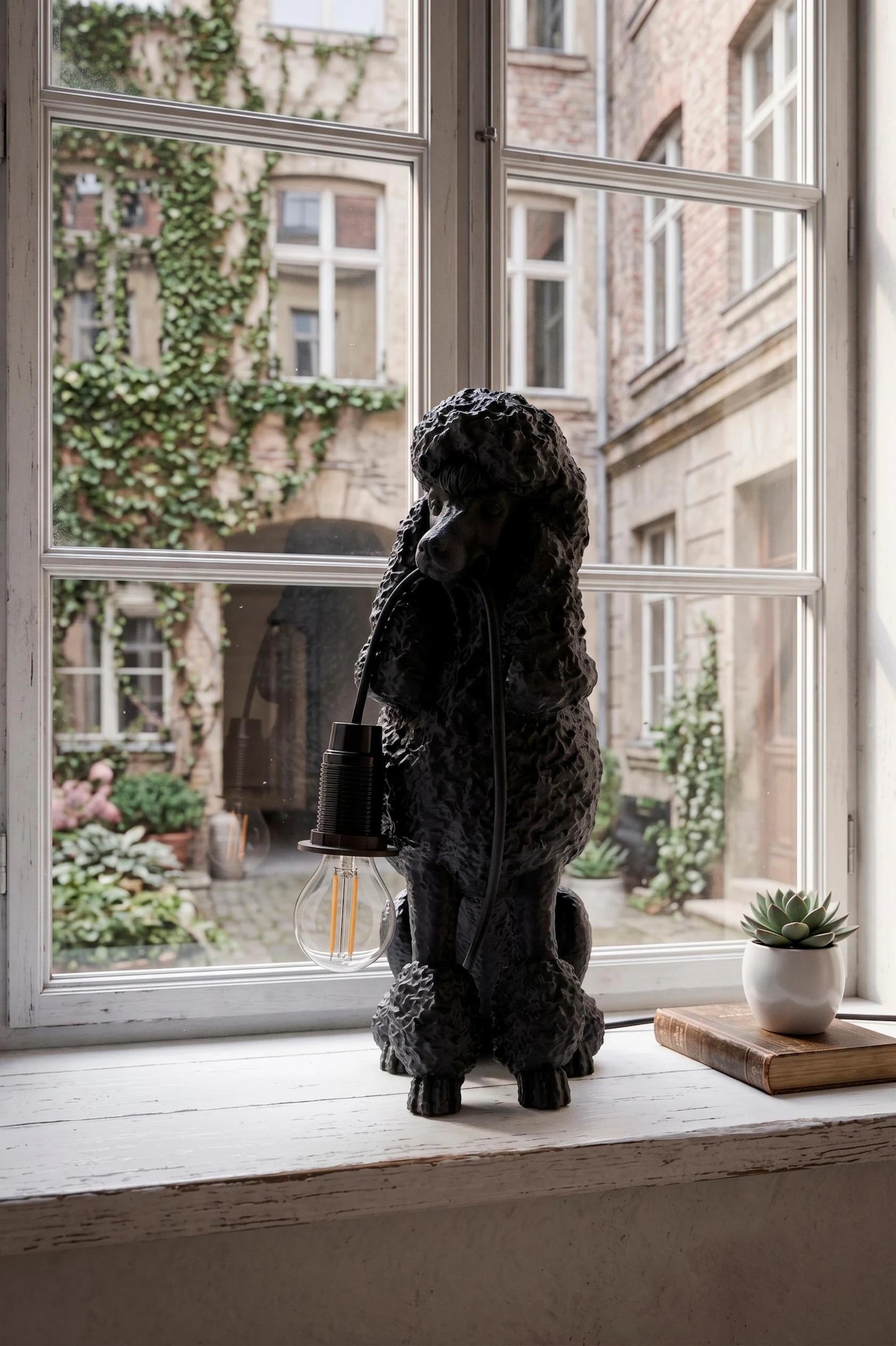 Poodle Table Lamp – Dog Lover Sculptural Desk Light