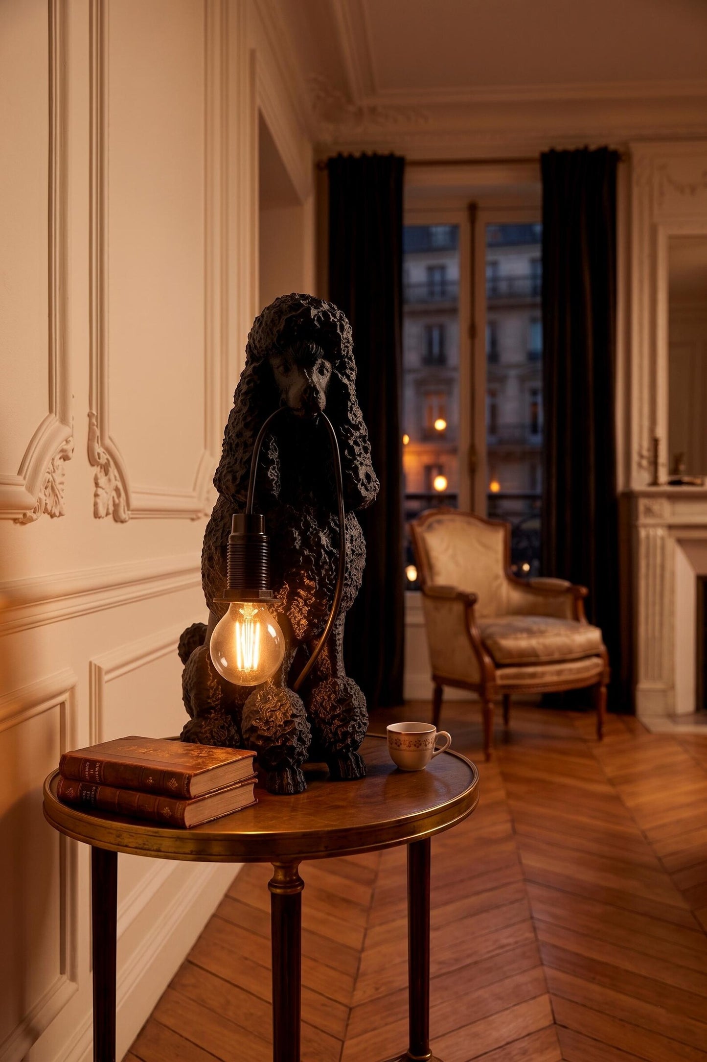 Poodle Table Lamp – Dog Lover Sculptural Desk Light