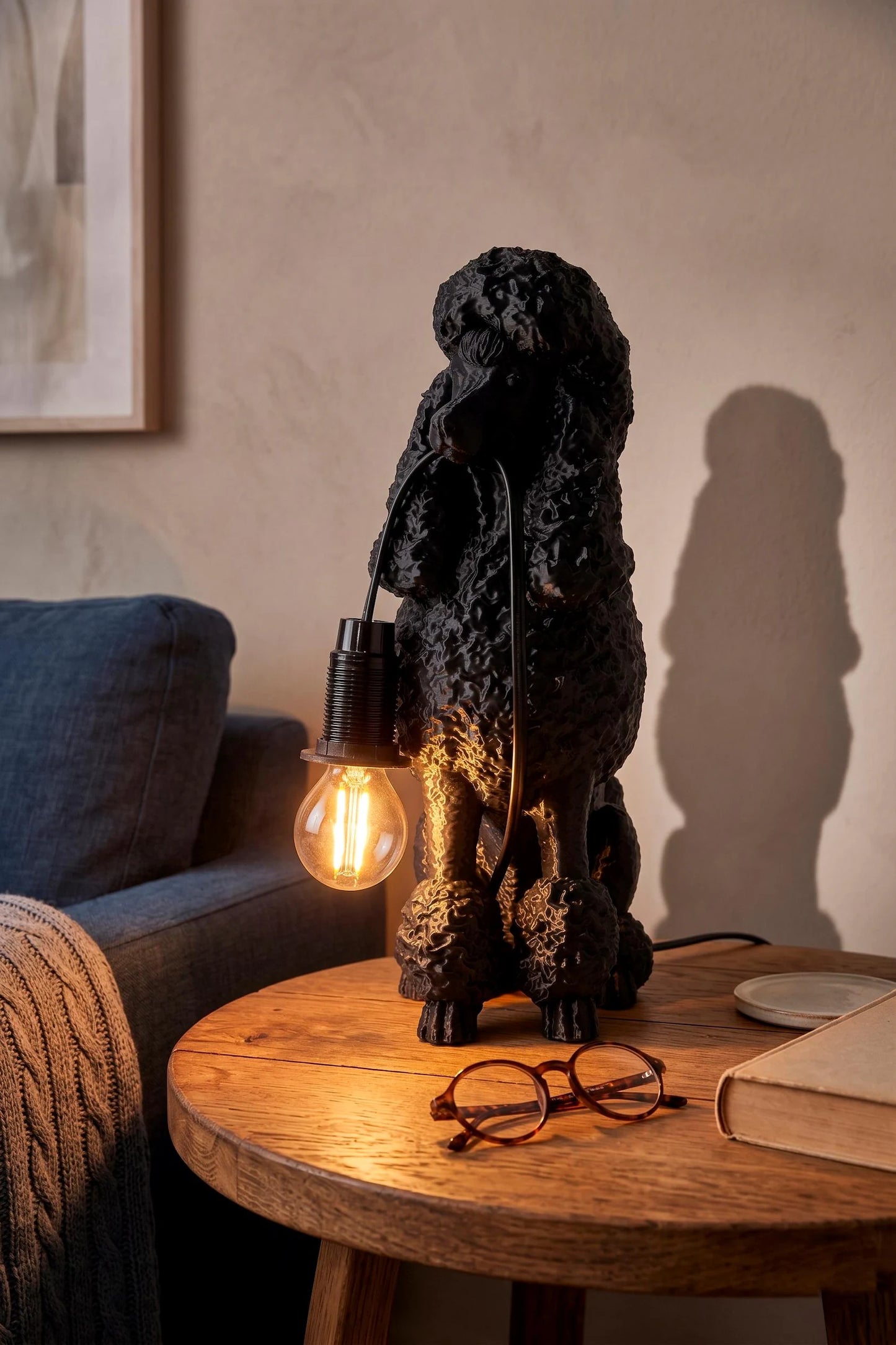 Poodle Table Lamp – Dog Lover Sculptural Desk Light