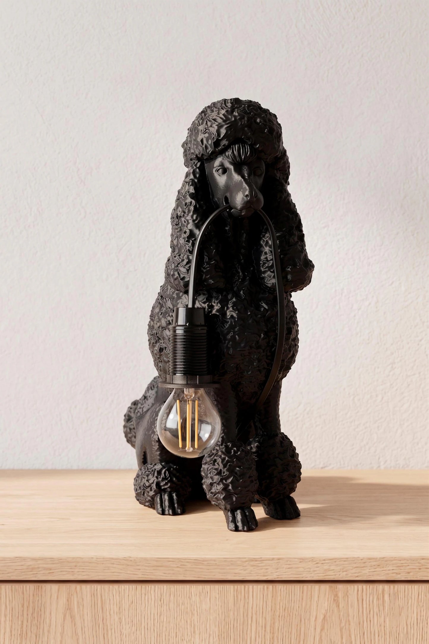 Poodle Table Lamp – Dog Lover Sculptural Desk Light