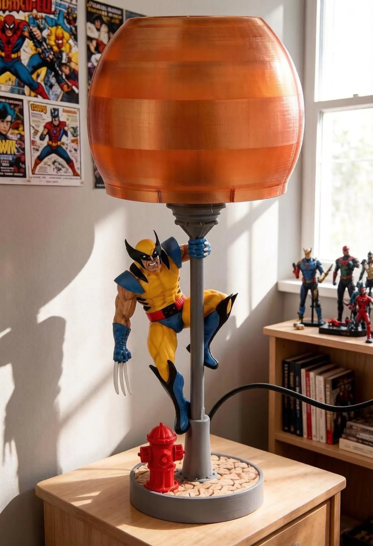 Wolverine Table Lamp – Superhero Desk Lamp, 3D Printed Sculptural Lighting