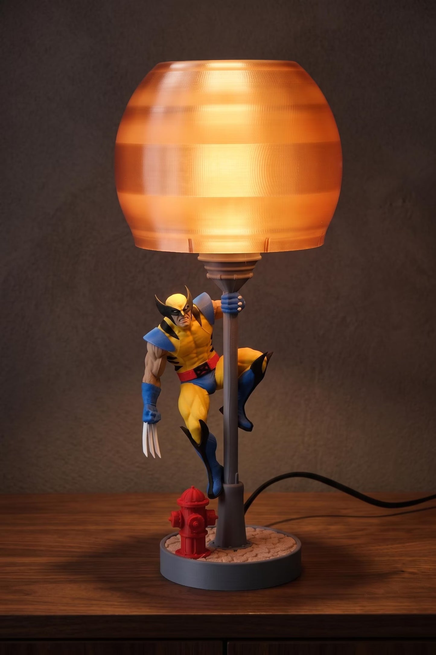 Wolverine Table Lamp – Superhero Desk Lamp, 3D Printed Sculptural Lighting