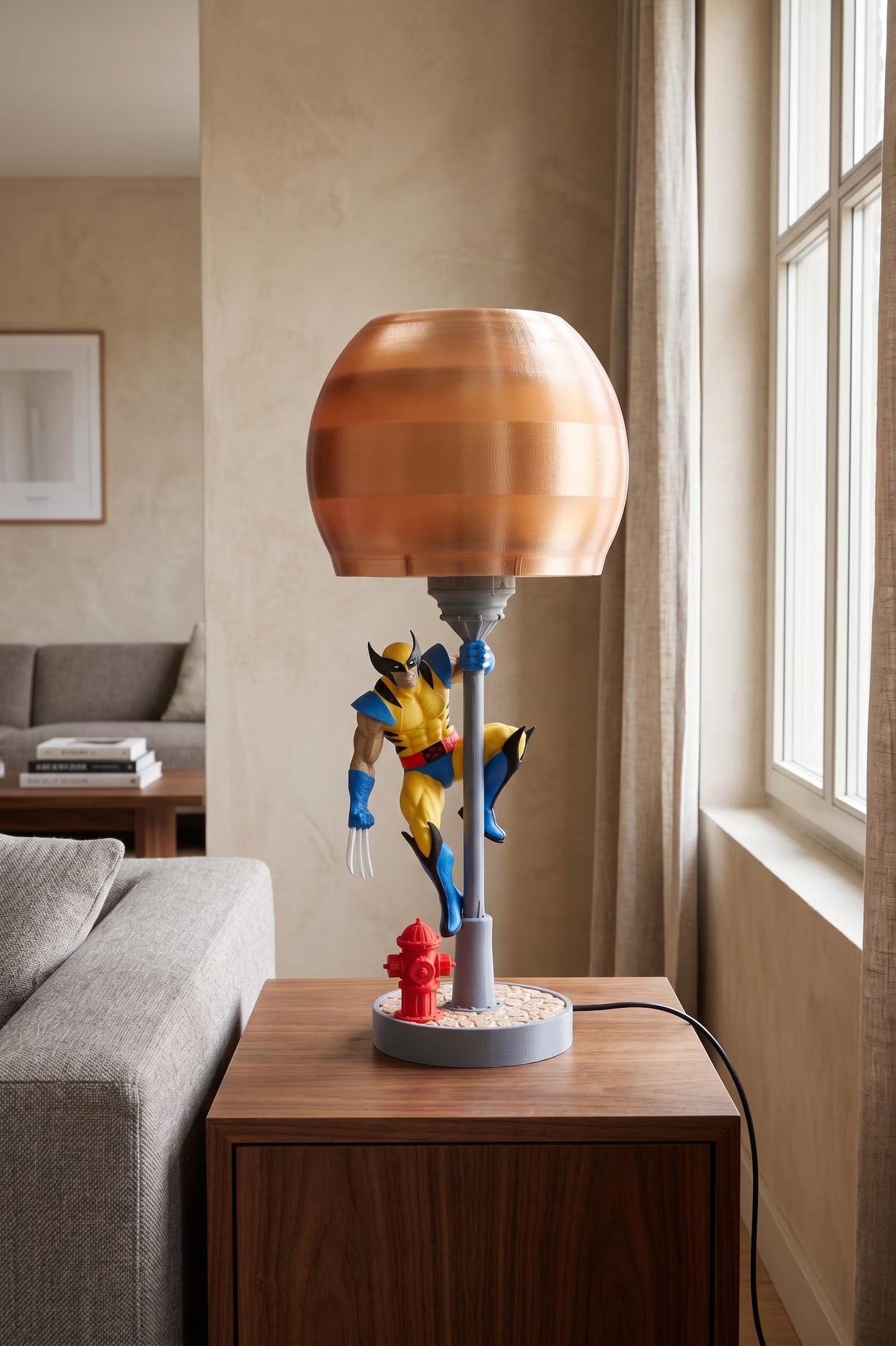 Wolverine Table Lamp – Superhero Desk Lamp, 3D Printed Sculptural Lighting