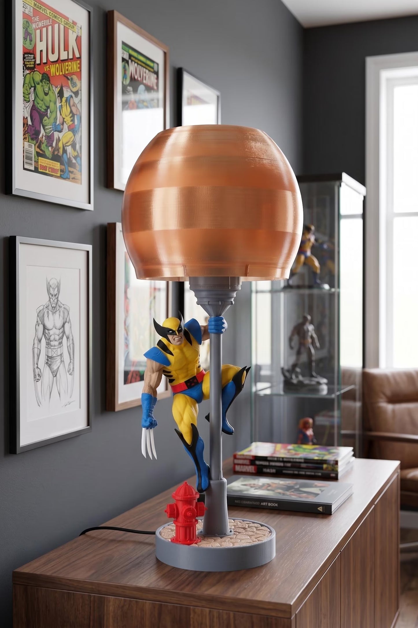 Wolverine Table Lamp – Superhero Desk Lamp, 3D Printed Sculptural Lighting