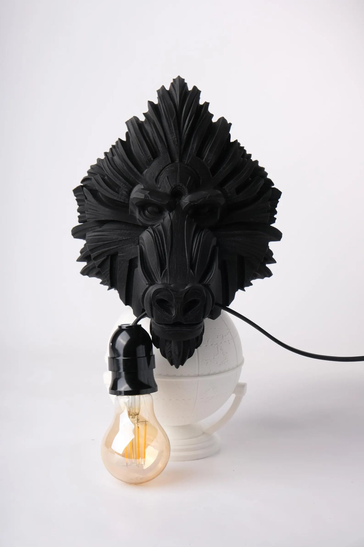 Gorilla Wall Lamp – Animal Wall Light, 3D Printed Sculptural Lighting