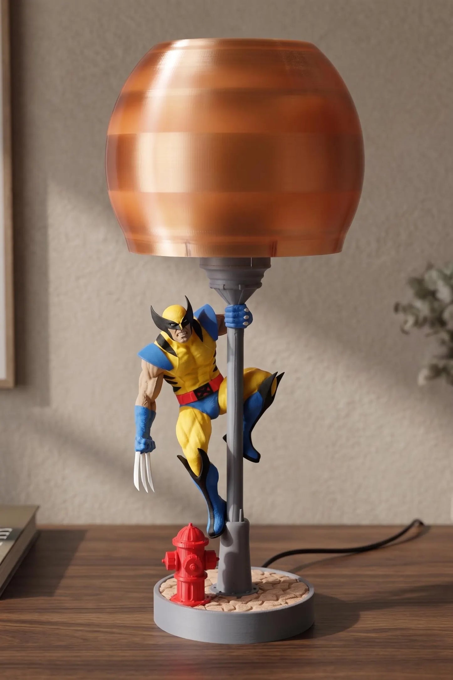 Wolverine Table Lamp – Superhero Desk Lamp, 3D Printed Sculptural Lighting