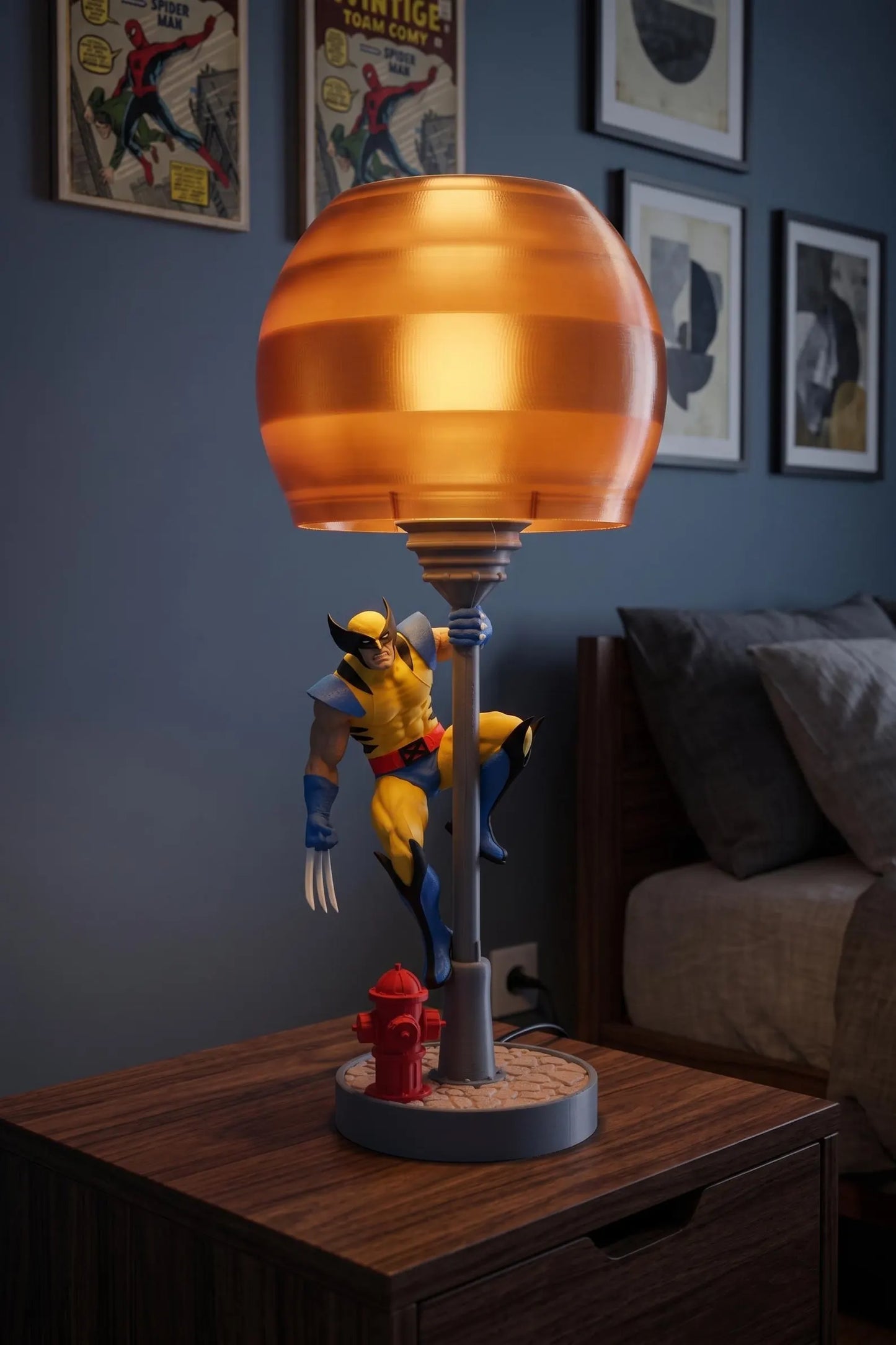 Wolverine Table Lamp – Superhero Desk Lamp, 3D Printed Sculptural Lighting