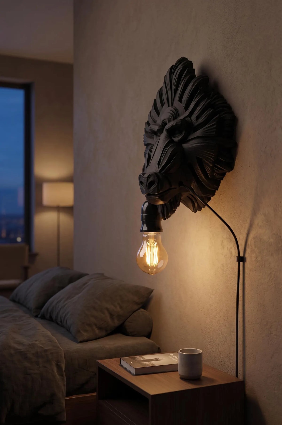 Gorilla Wall Lamp – Animal Wall Light, 3D Printed Sculptural Lighting