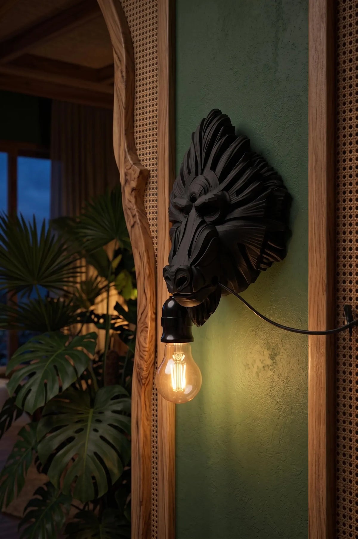 Gorilla Wall Lamp – Animal Wall Light, 3D Printed Sculptural Lighting