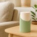 Ceramic-Look Ribbed Column Table Lamp – Modern Bedside Light
