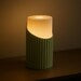 Ceramic-Look Ribbed Column Table Lamp – Modern Bedside Light