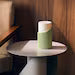 Ceramic-Look Ribbed Column Table Lamp – Modern Bedside Light