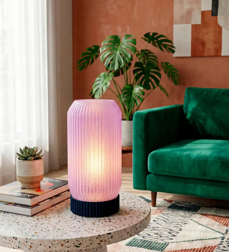 Ribbed Astraea Table Lamp – Modern Bedside Light with Soft Ambient Glow