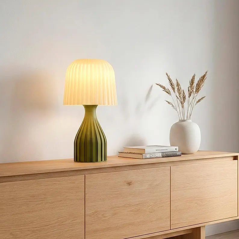 Terra Table Lamp – Modern Pleated Shade Bedside Light