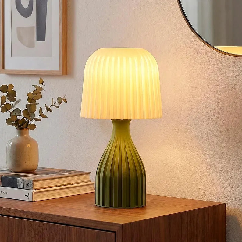 Terra Table Lamp – Modern Pleated Shade Bedside Light