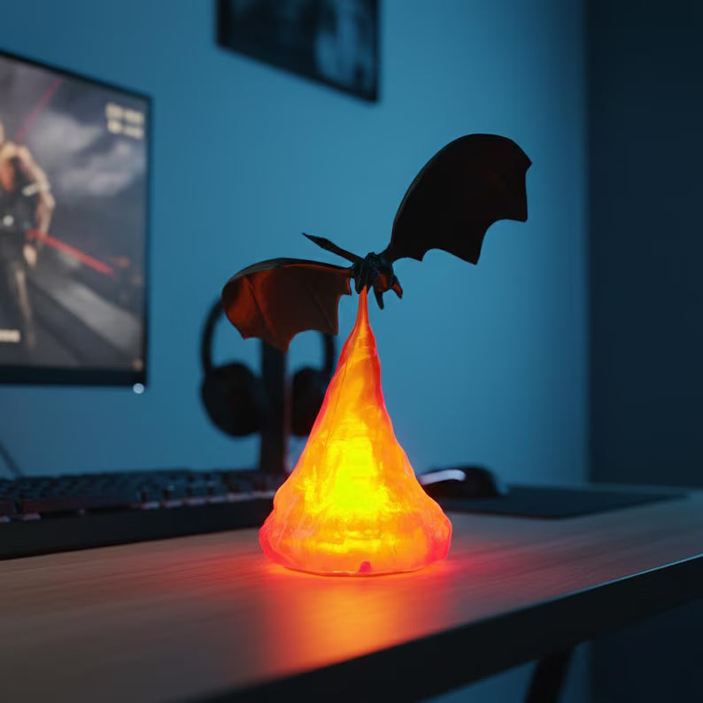 Dragon Flame Table Lamp – Fantasy LED Desk Light