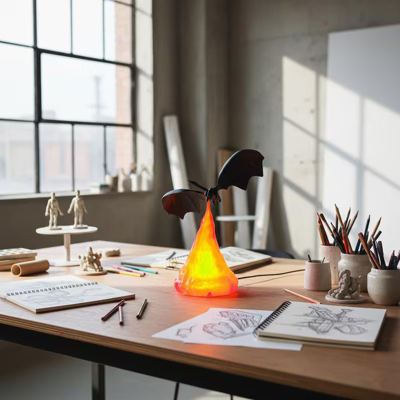 Dragon Flame Table Lamp – Fantasy LED Desk Light
