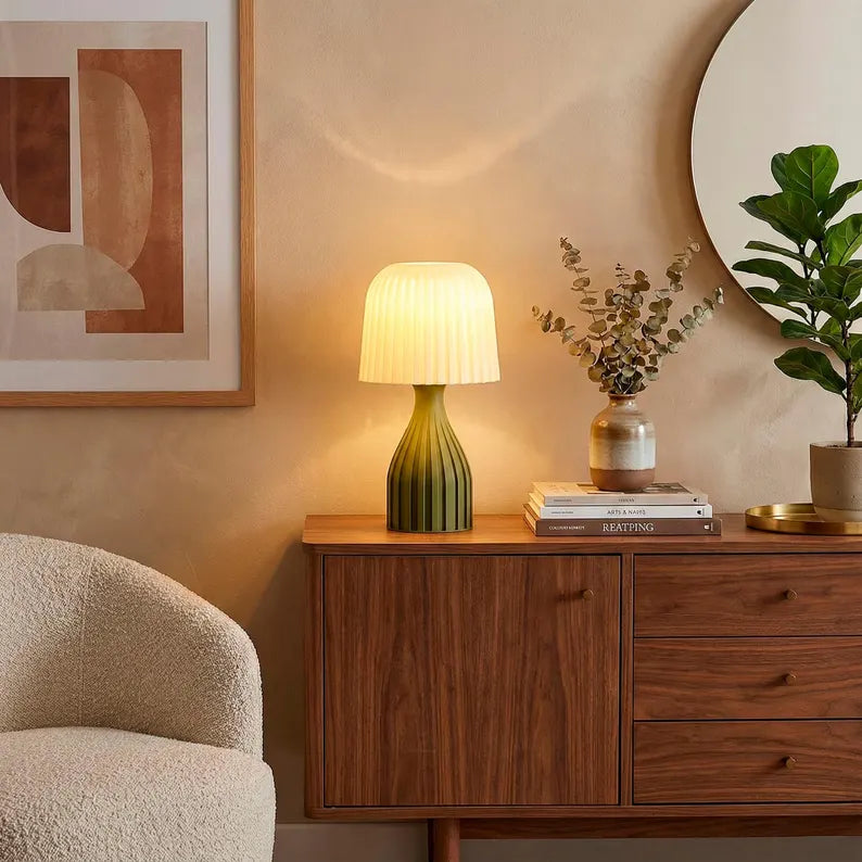 Terra Table Lamp – Modern Pleated Shade Bedside Light