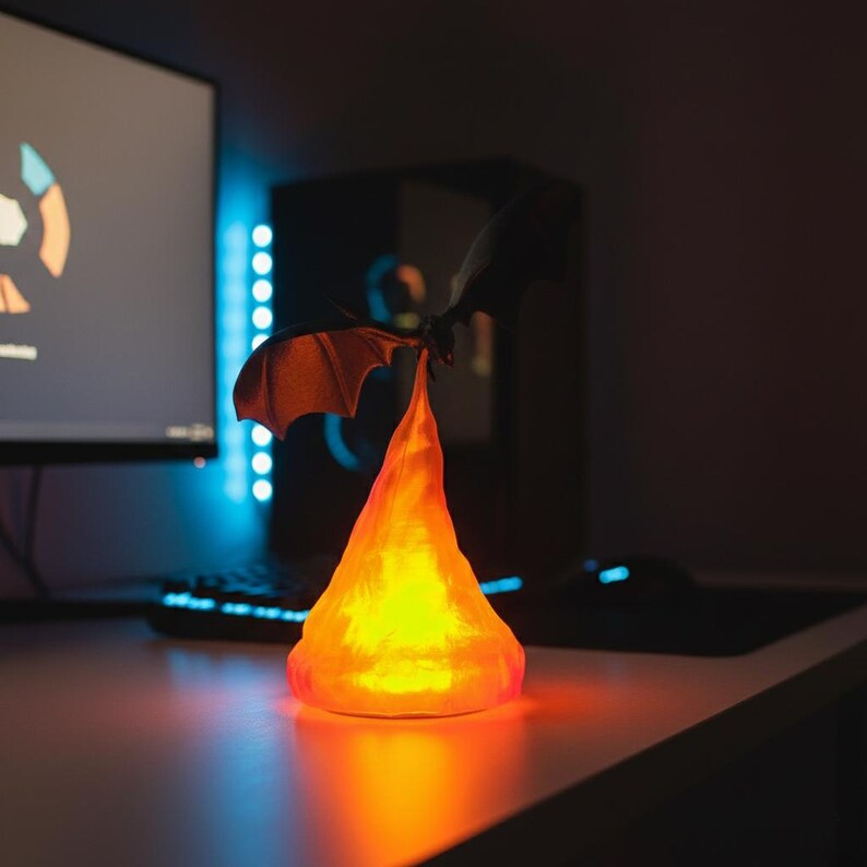 Dragon Flame Table Lamp – Fantasy LED Desk Light