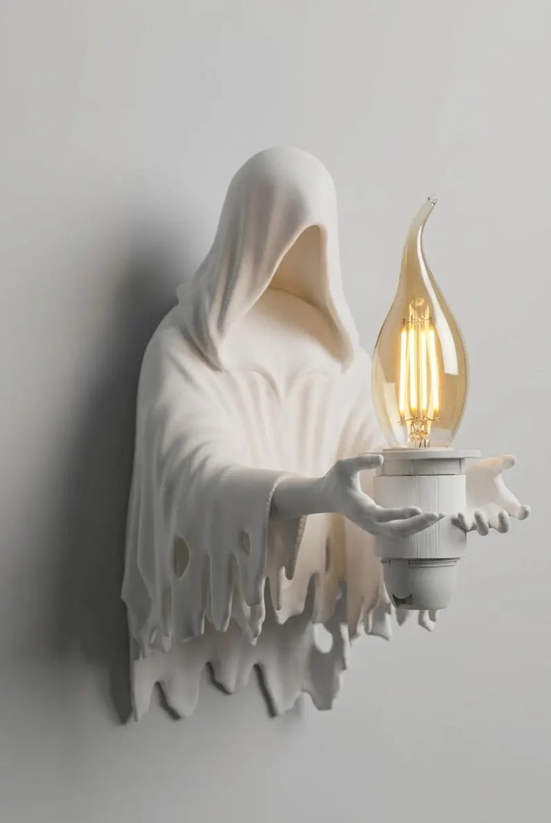 Guardian Ghost Wall Lamp – Gothic Sculptural Accent Light
