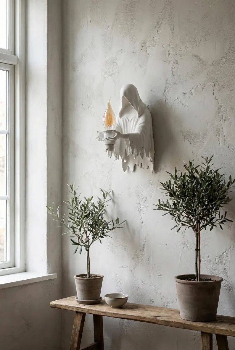 Guardian Ghost Wall Lamp – Gothic Sculptural Accent Light