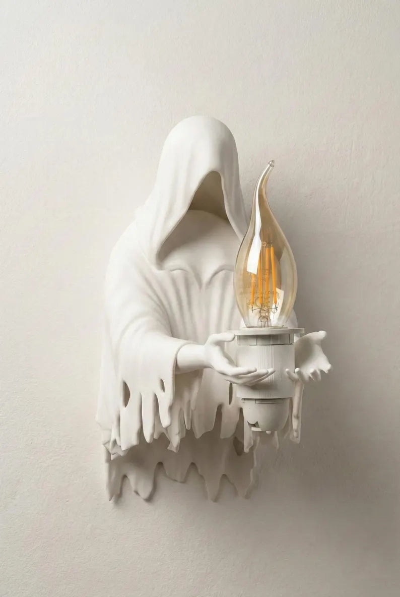 Guardian Ghost Wall Lamp – Gothic Sculptural Accent Light