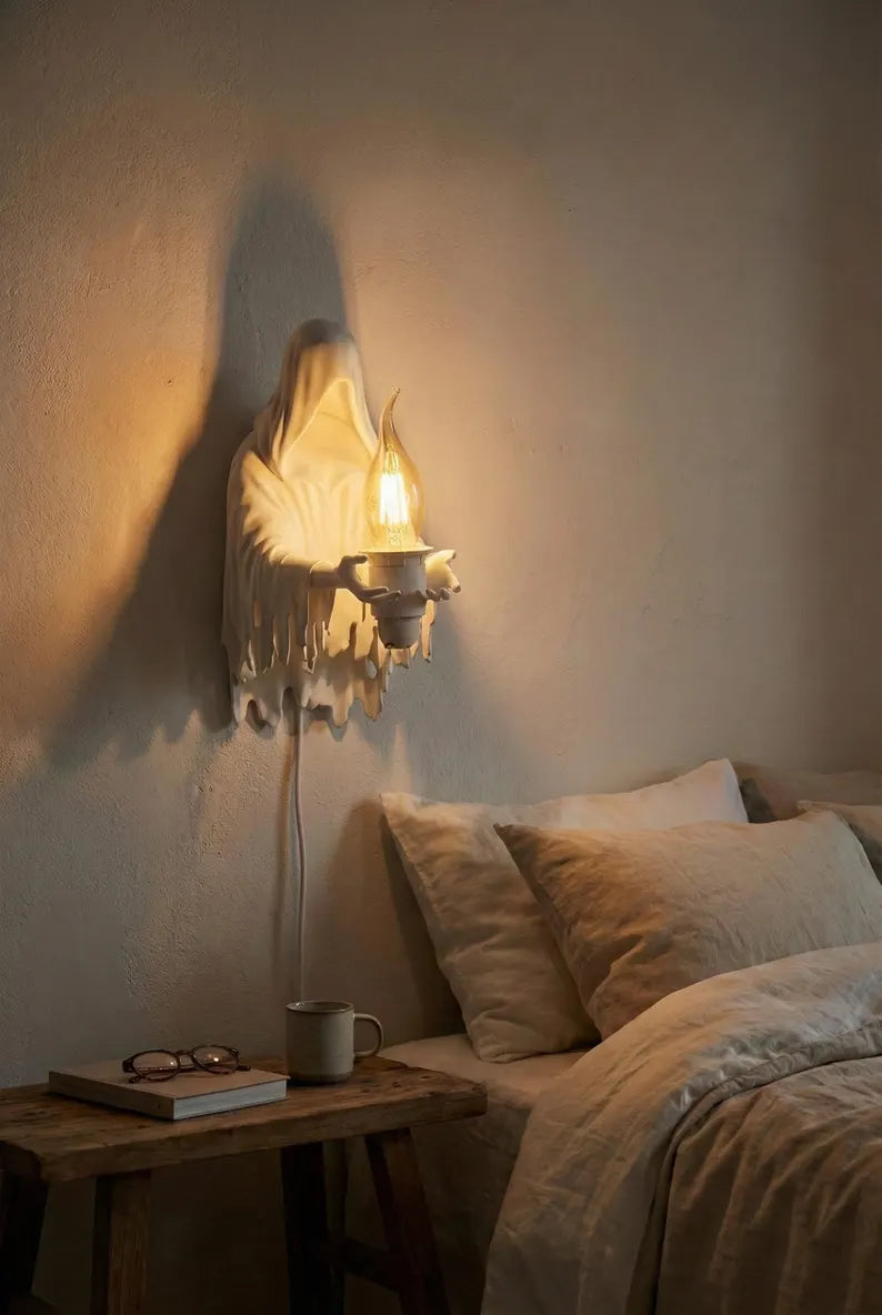 Guardian Ghost Wall Lamp – Gothic Sculptural Accent Light