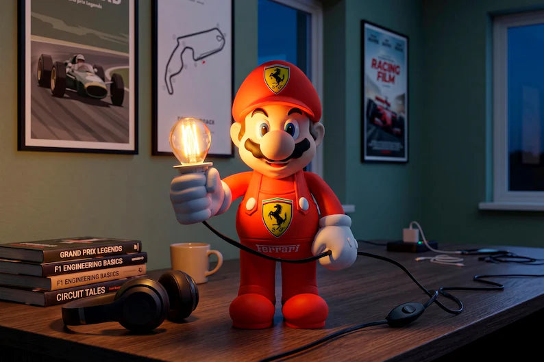 Retro Racing Hero Table Lamp – Gamer Desk Accent Light