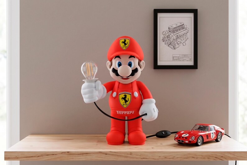 Retro Racing Hero Table Lamp – Gamer Desk Accent Light