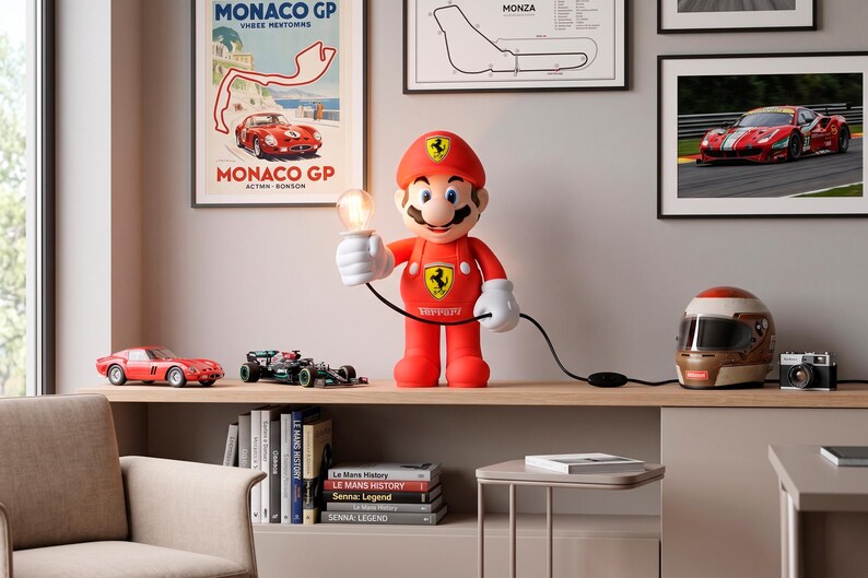 Retro Racing Hero Table Lamp – Gamer Desk Accent Light