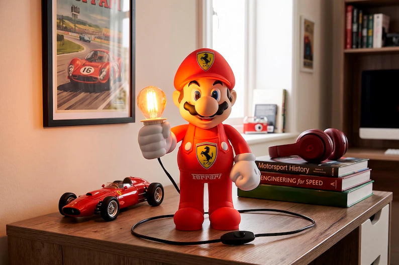Retro Racing Hero Table Lamp – Gamer Desk Accent Light