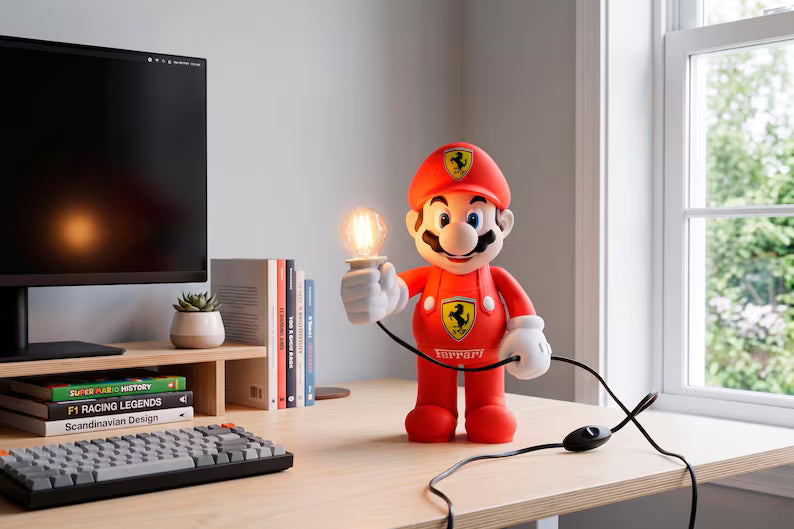 Retro Racing Hero Table Lamp – Gamer Desk Accent Light