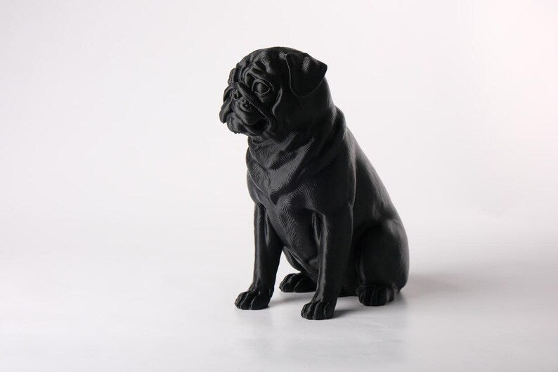 Pug Lamp, Handmade Dog Sculpture with Warm LED Light, Unique Gift for Animal Lovers