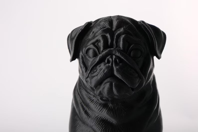 Pug Lamp, Handmade Dog Sculpture with Warm LED Light, Unique Gift for Animal Lovers