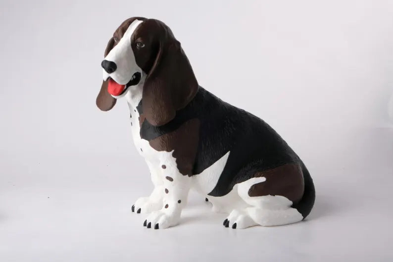 Basset Hound Dog Table Lamp – Cute Animal Desk Light, Handcrafted Sculpture, Unique Dog Lover Gift, Modern Home