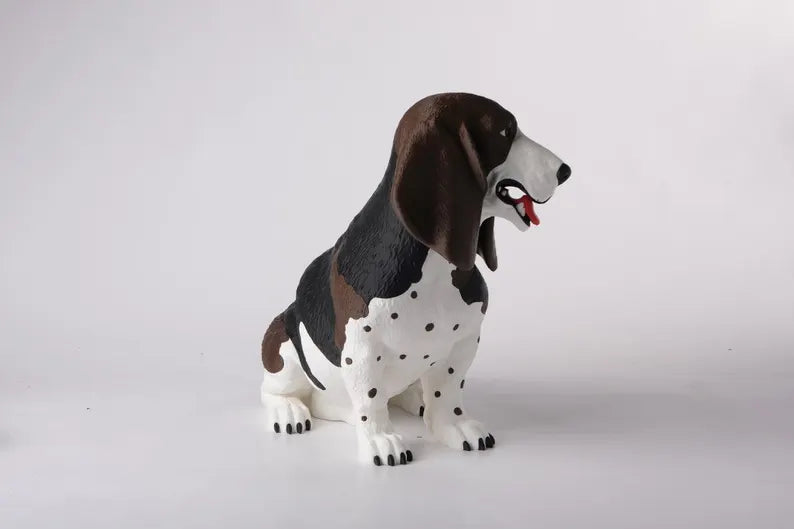 Basset Hound Dog Table Lamp – Cute Animal Desk Light, Handcrafted Sculpture, Unique Dog Lover Gift, Modern Home