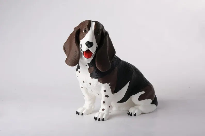 Basset Hound Dog Table Lamp – Cute Animal Desk Light, Handcrafted Sculpture, Unique Dog Lover Gift, Modern Home