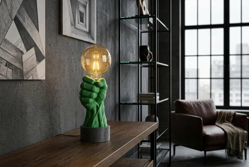 Hulk-Inspired Hand Table Lamp, Night Light, Bedside Lamp, Desk Lamp